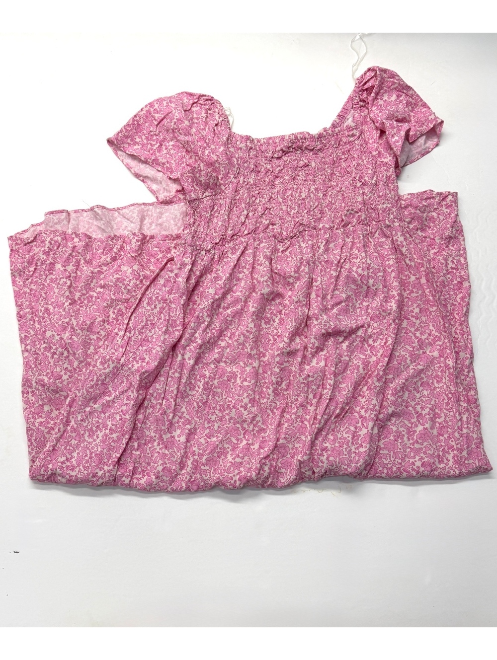 Ingrid & Isabel For Every Belly Pink Floral Smocked Bodice Maternity Dress Large